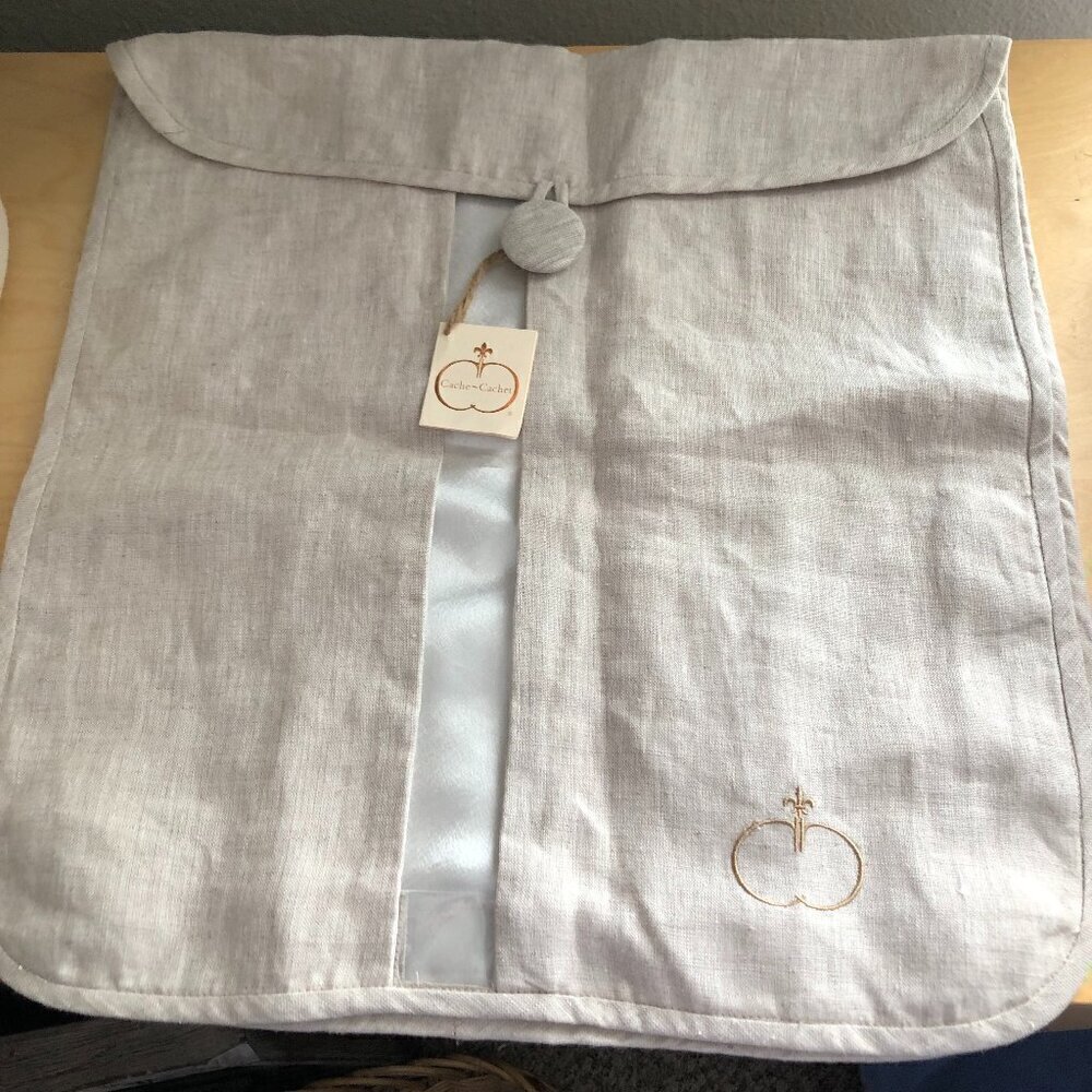 Cache Cachet Linen Satin Herbal Sachet Large Garment Lingerie Storage Bag